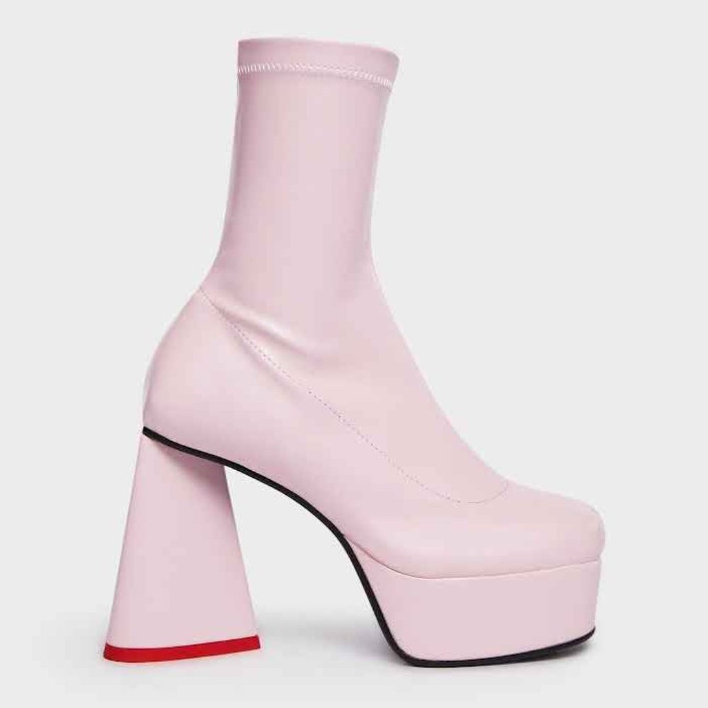 Pink Heart Ankle Boots
